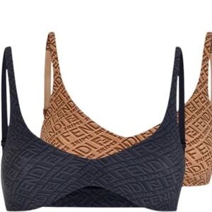 Fendi black and tan Skims bra